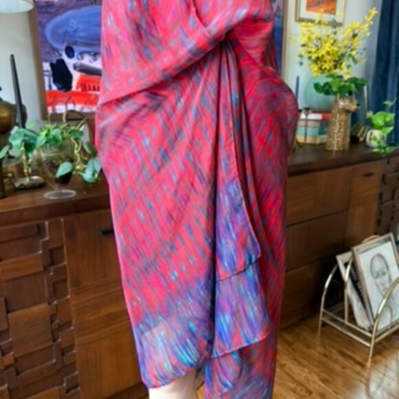 Vintage 80s Rubbermaid Productions Iridescent Strapless Dress - Picture 2 of 5